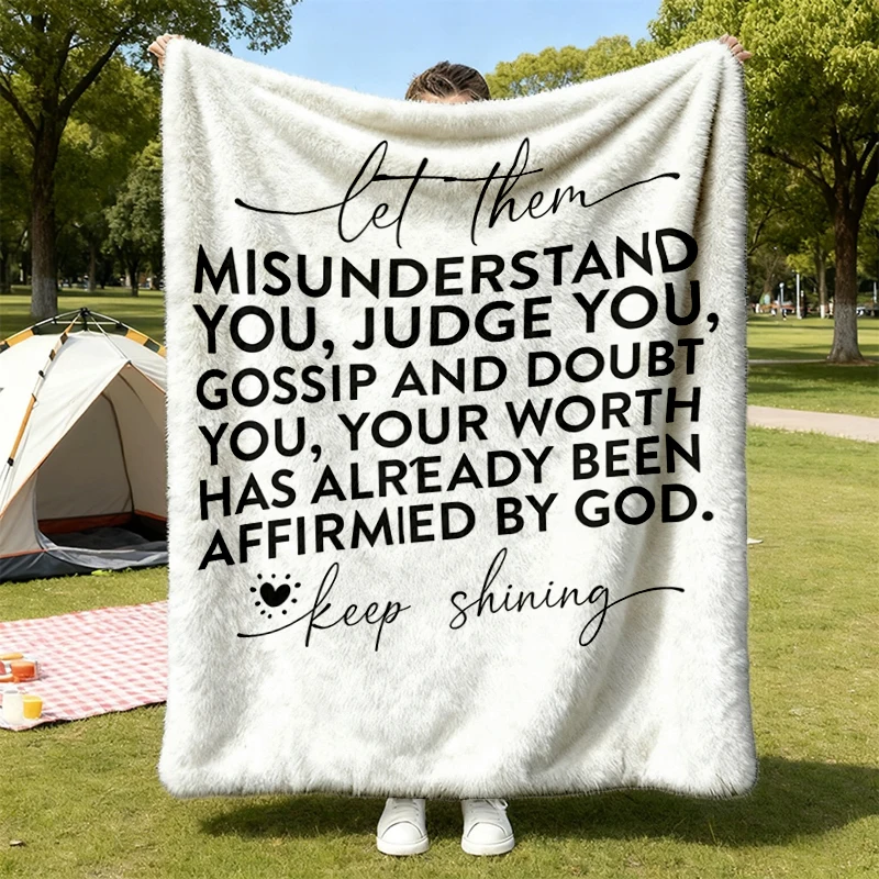 Let Them Flannel Blanket, Let Them Misunderstand You Judge You Gossip about You Flannel Throw, Self Love Gift, Trendy