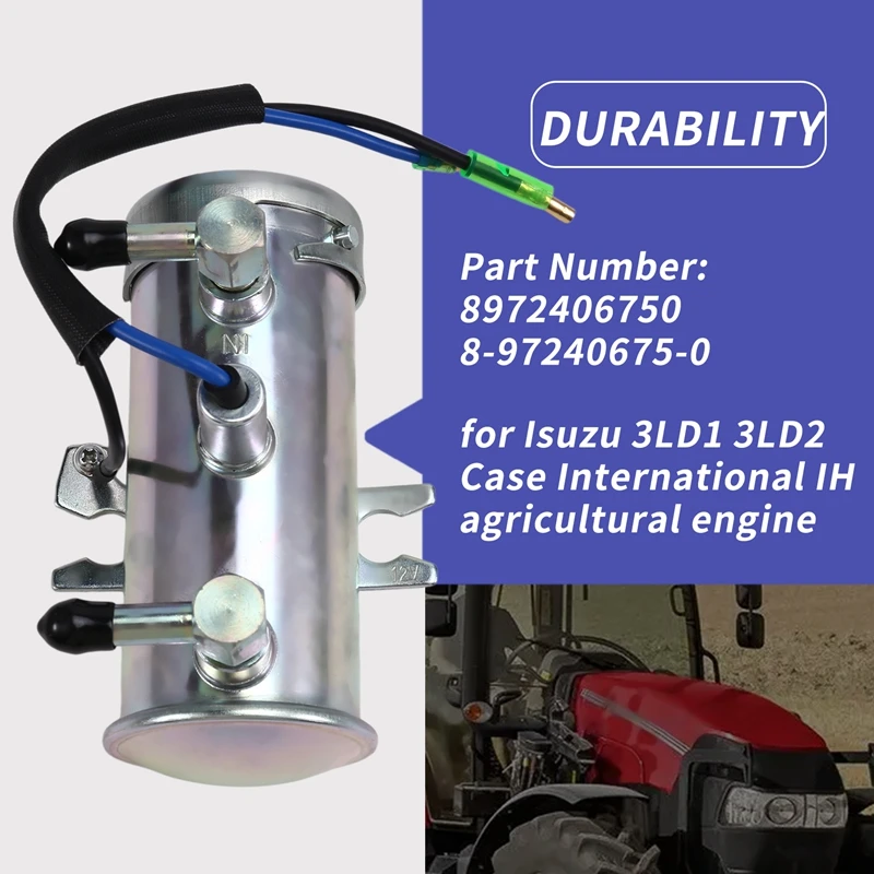 

8972406750 Tractor Electronic Fuel Pump 12V For Isuzu 3LD1 3LD2 Case International IH Farm Engine 8-97240675-0