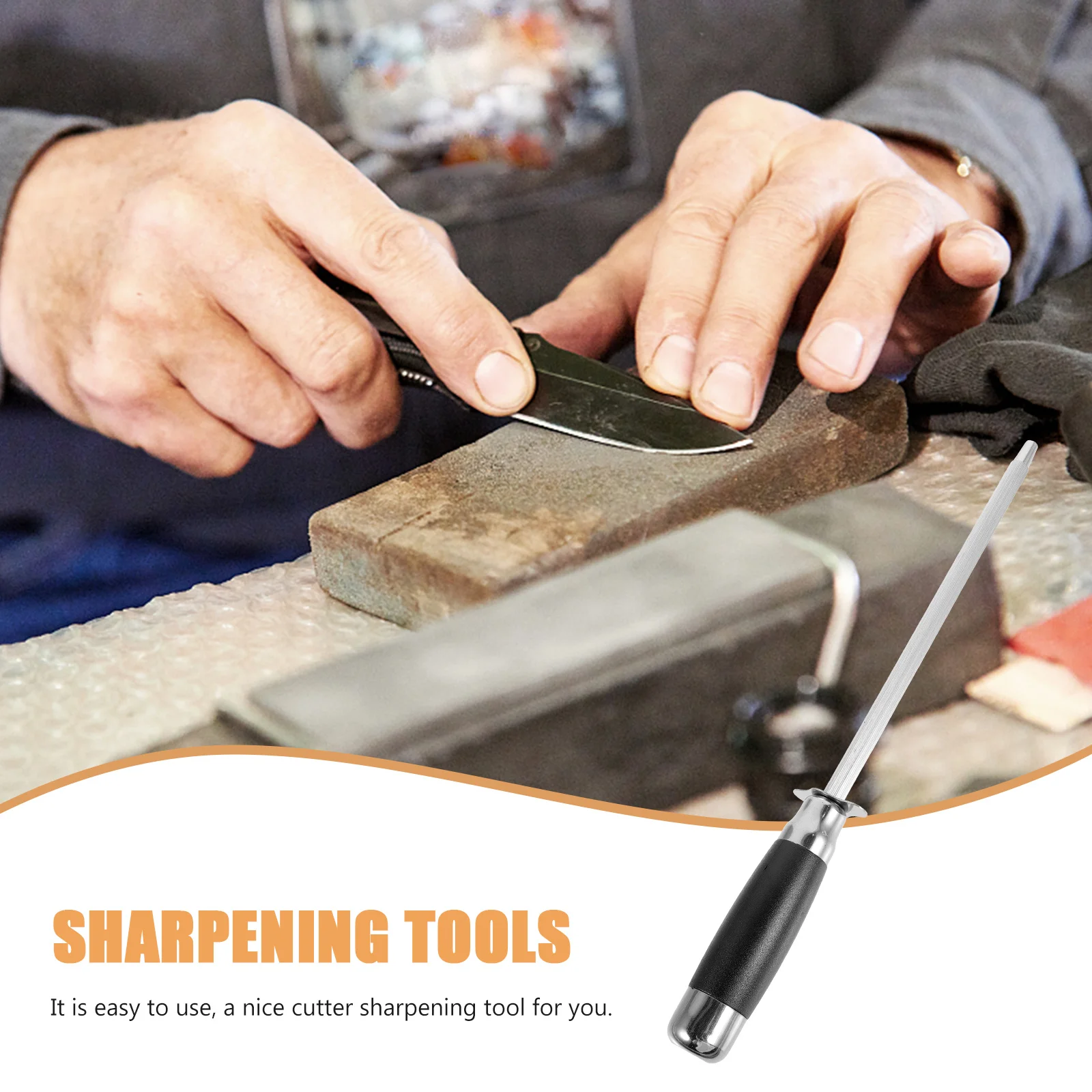 

Точильный стержень из нержавеющей стали, кухонная точилка, палочка, инструмент для заточки большой поверхности для домашней кухни, шеф-повара