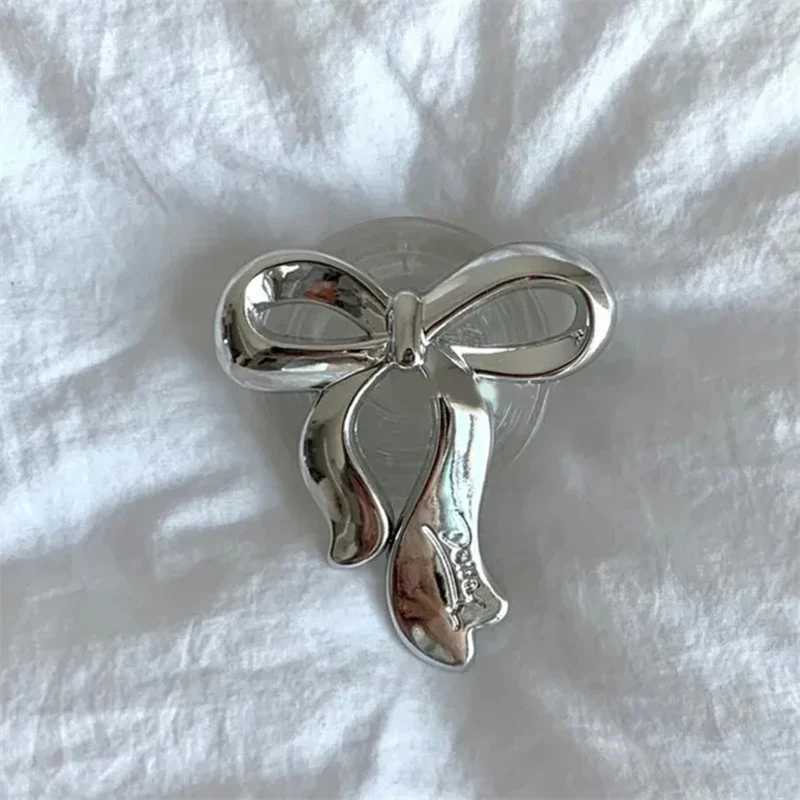 

Корейский серебряный бант Griptok, держатель для телефона с бантом, держатель для кольца на палец, подставка для iPhone, Samsung, складной кронштейн для розетки