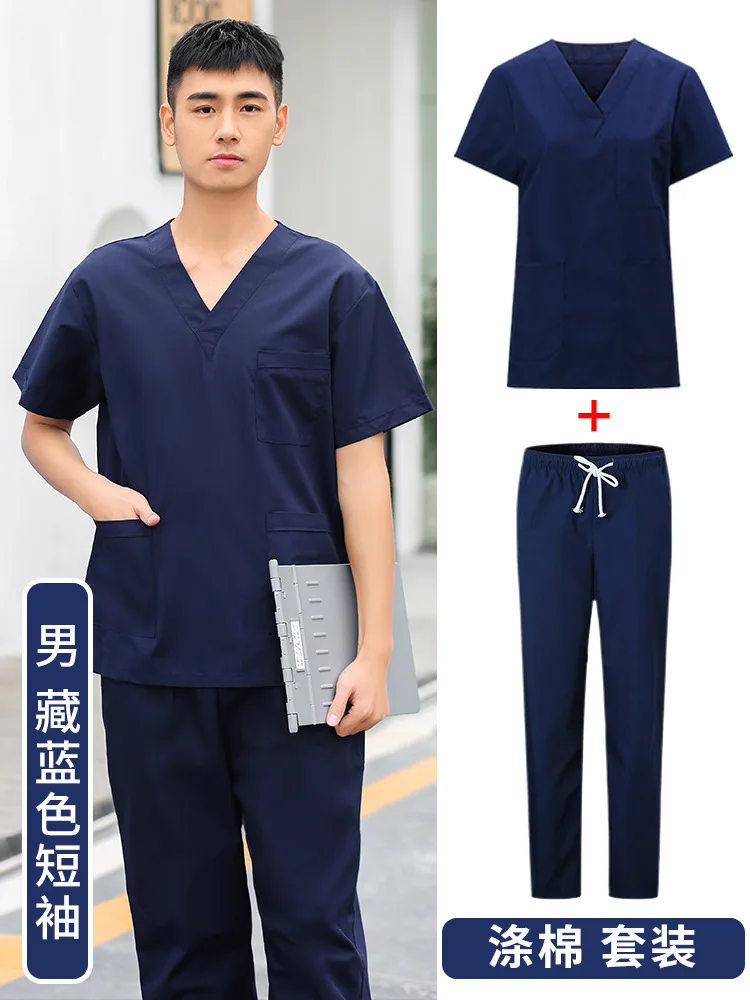 Cotone estate infermiera donne uniformi scrub medici vestiti infermieristica agenzia di bellezza vestito negozio di animali accessori veterinari Jogging