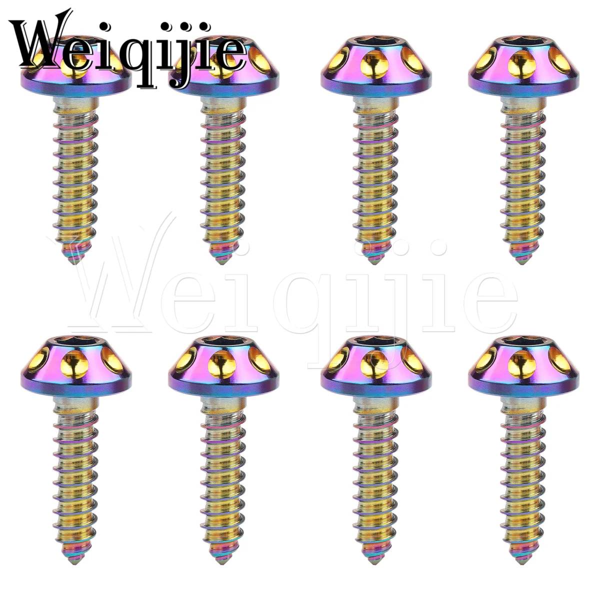 Weiqijie 4 Stuks Titanium Bout M 5X20Mm Zelftappende Knop Zeskant Kop Schroeven Bout Voor Motorfiets Auto