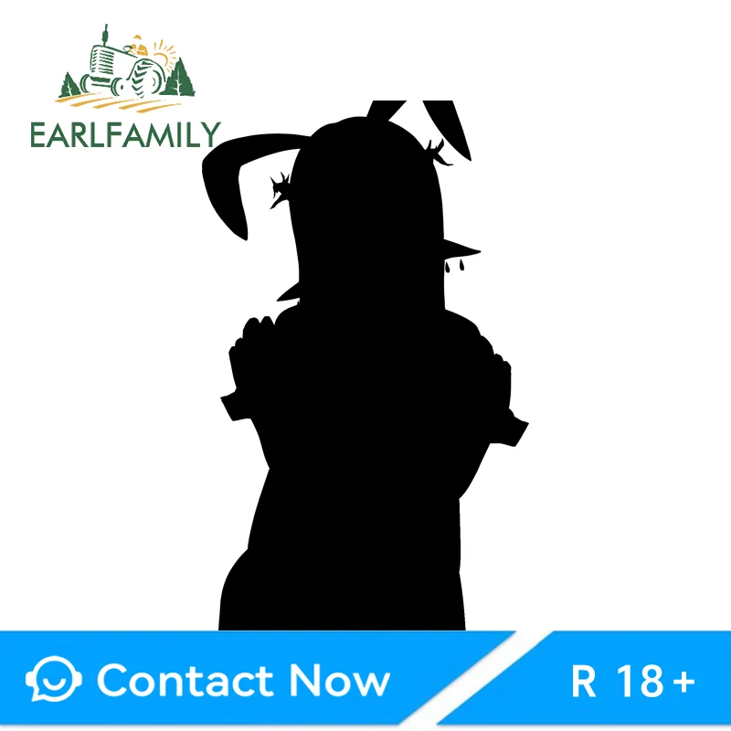 EARLFAMILY Bunny Wuthering Waves Cartethyia Motorcycle Stickers Ears Skateboard Decal DIY Waterpro PVC Rearview Mirror Fish Boat