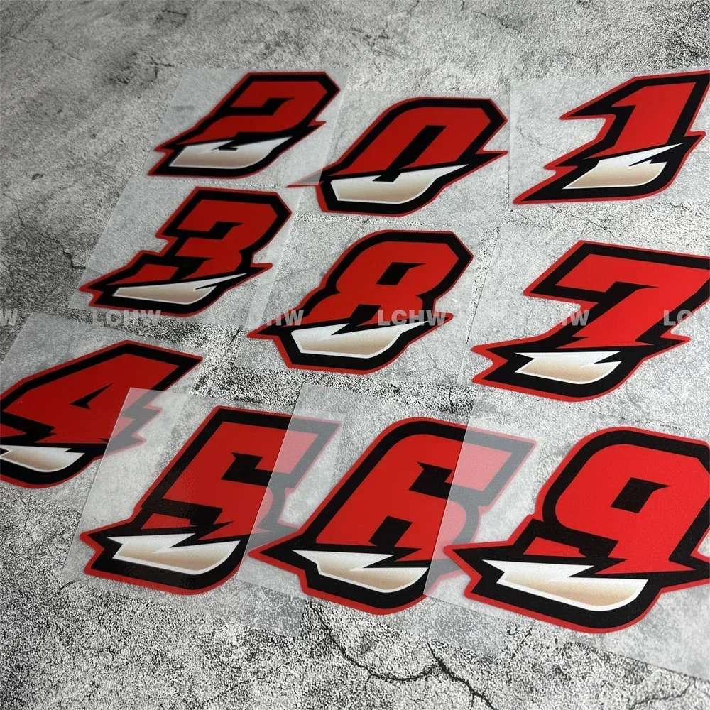 Car Stickers Splicing effect Red Racing Number Decal Auto Window Body Graphic Motorcycle Helmet Fuel Tank Tape