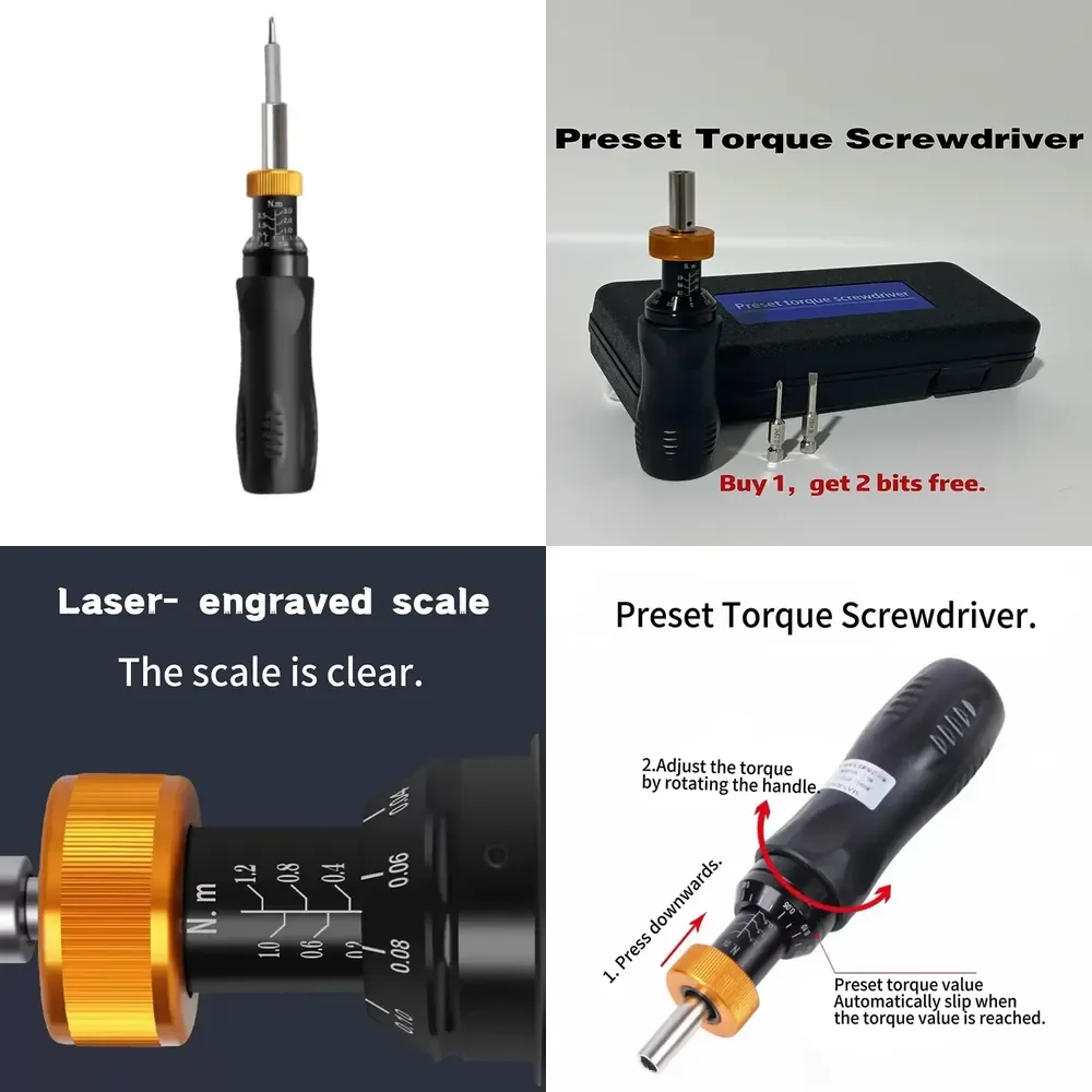 High-end Professional 0.1-6 N.m Adjustable Preset Torque Screwdriver for Automotive Electronics Durable Steel Industrial