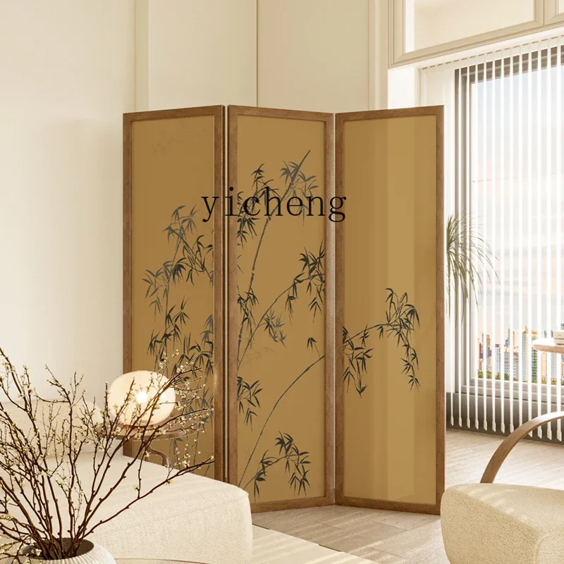 H20- solid wood screen partition living room folding mobile tea room meeting room bedroom home shelter zen bamboo