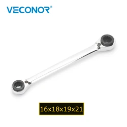 16x18x19x21mm Professional Reversible 4-in-1 Ratcheting Wrench 72T Spanner Wrench Hand Tools 16 18 19 21 mm