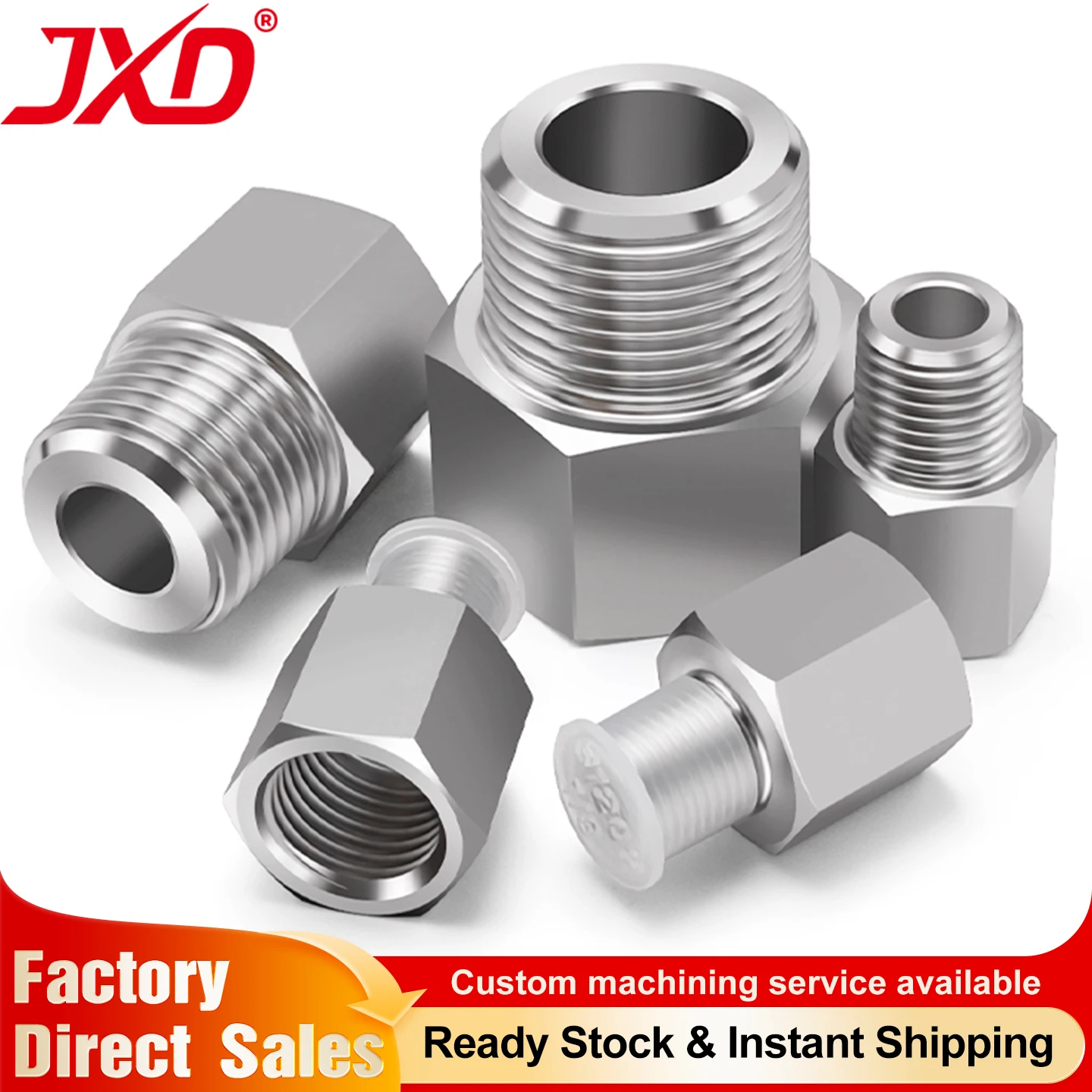 Reducing Bushing Male Female Thread Converter for Welded Pipe Line Stainless Steel Thickened 1/8 1/4 3/8 1/2 Union Fitting