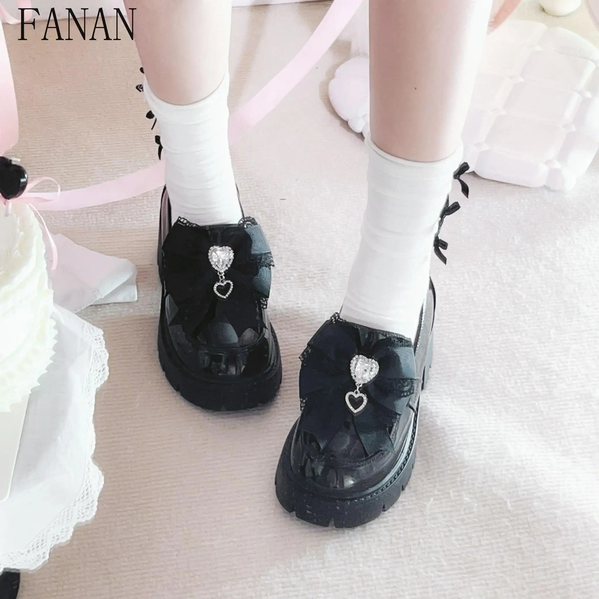 

Fashion Sweet Low Heel Pumps Mass Production Lolita Japanese Style Casual Elegant Shoes for Women 2025 New Spring Autumn