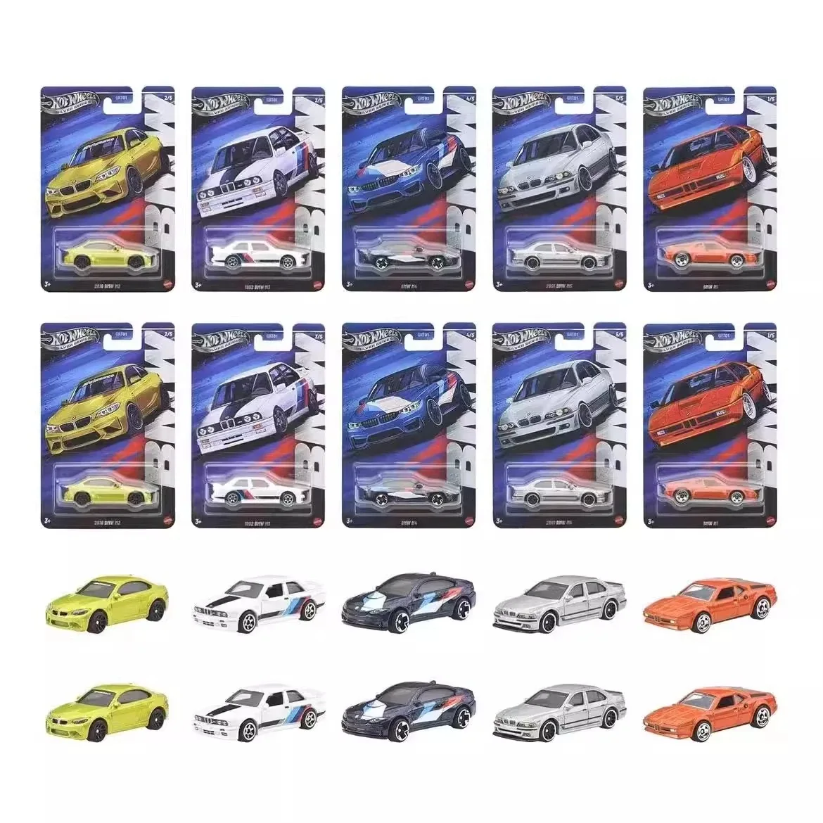 

Hot Wheels Genuine Bmw Set 2025 Silver Series M1 M2 M3 M4 M5 1:64 Scale Die-Cast Model Vehicle Cars Unopened Grt01 Boy'S Gift