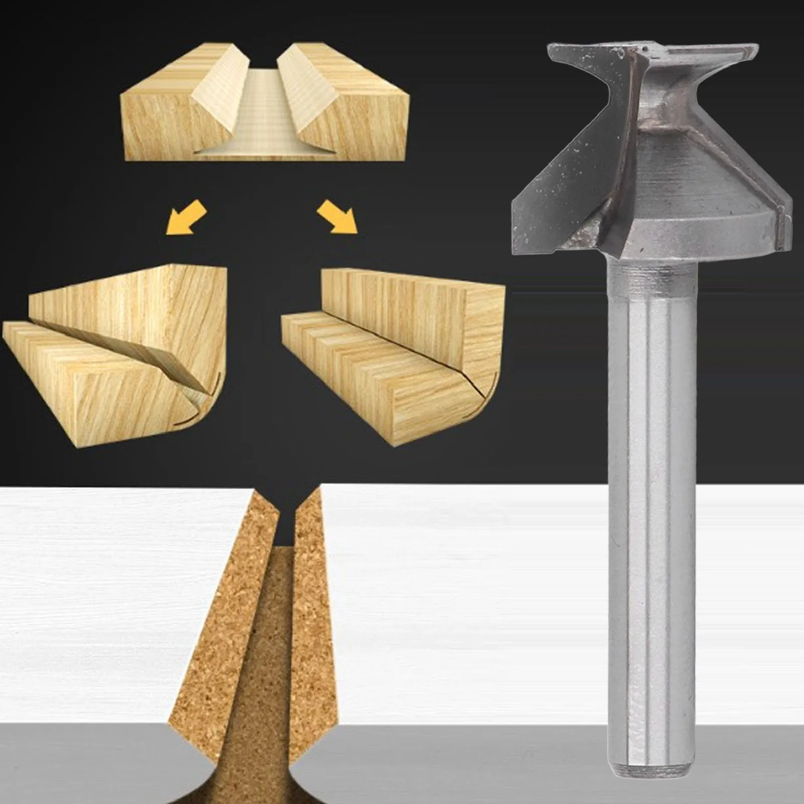 

Arc Bending Integrated Router Bit Integrated Milling Cutter Multi Purpose Hard Wearing Versatile 1/4 Inch Shank for Cabinet