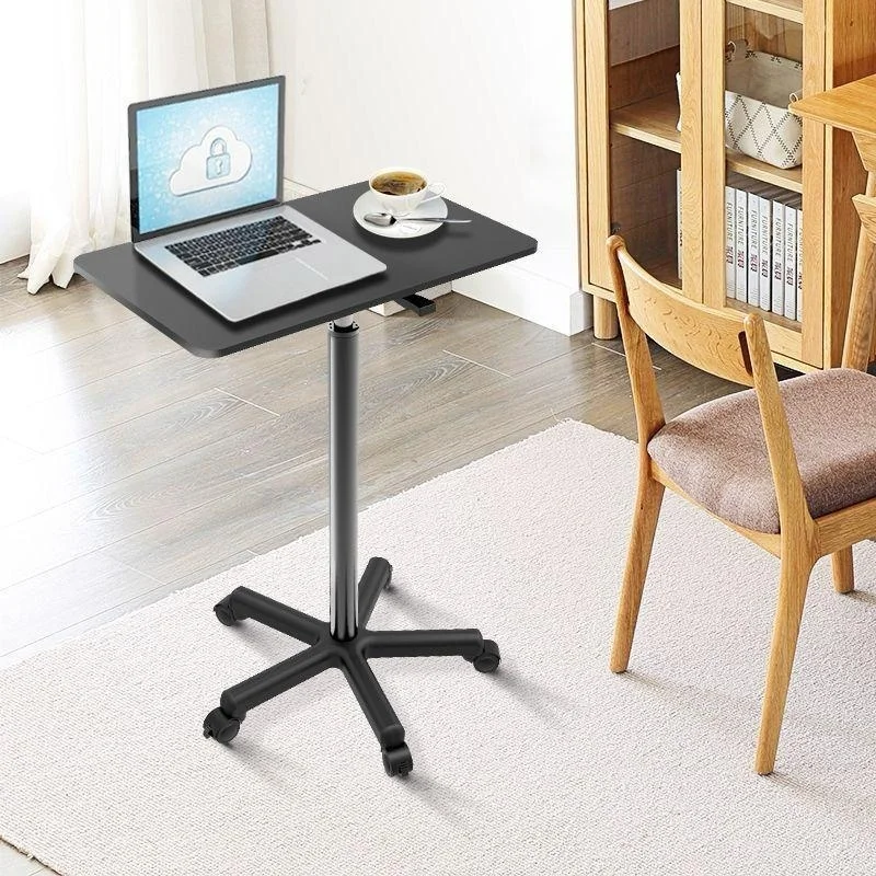 Small lift desk computer desk work desk with pulleys movable standing desk bedside table office desk