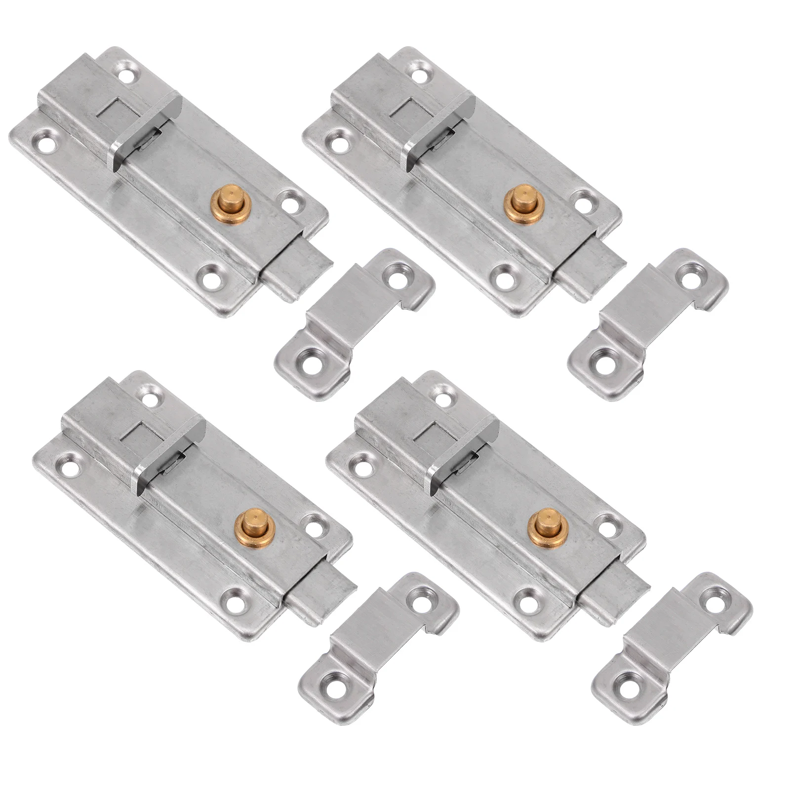 

4 шт. автоматическая пружинная дверная пряжка из нержавеющей стали, предохранительные болты, сверхмощная защелка для ворот, раздвижной замок, фурнитура, противоугонное устройство, дверь