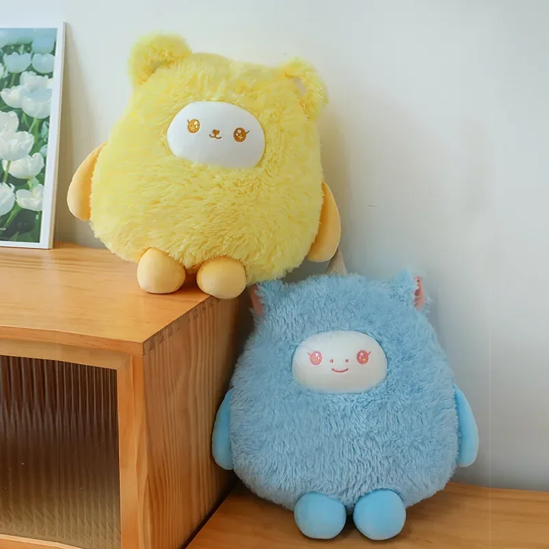 Jouets en peluche de mouton rond potelé, jouets en peluche d'agneau doux, oreiller de dessin animé, coussin de canapé, décoration d'intérieur, cadeaux pour filles, nouveau