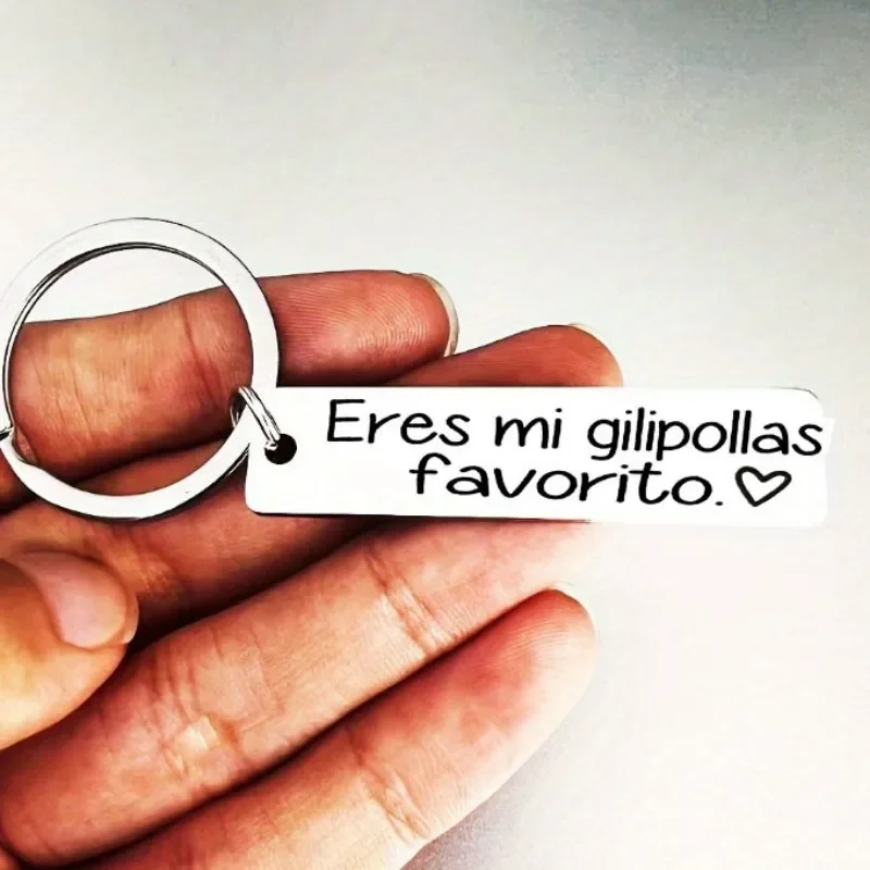 1PC Spanish Espanol Eres Mi Favorito Funny Keychain Gift for Boyfriend Husband Brother El Esposo El Novio