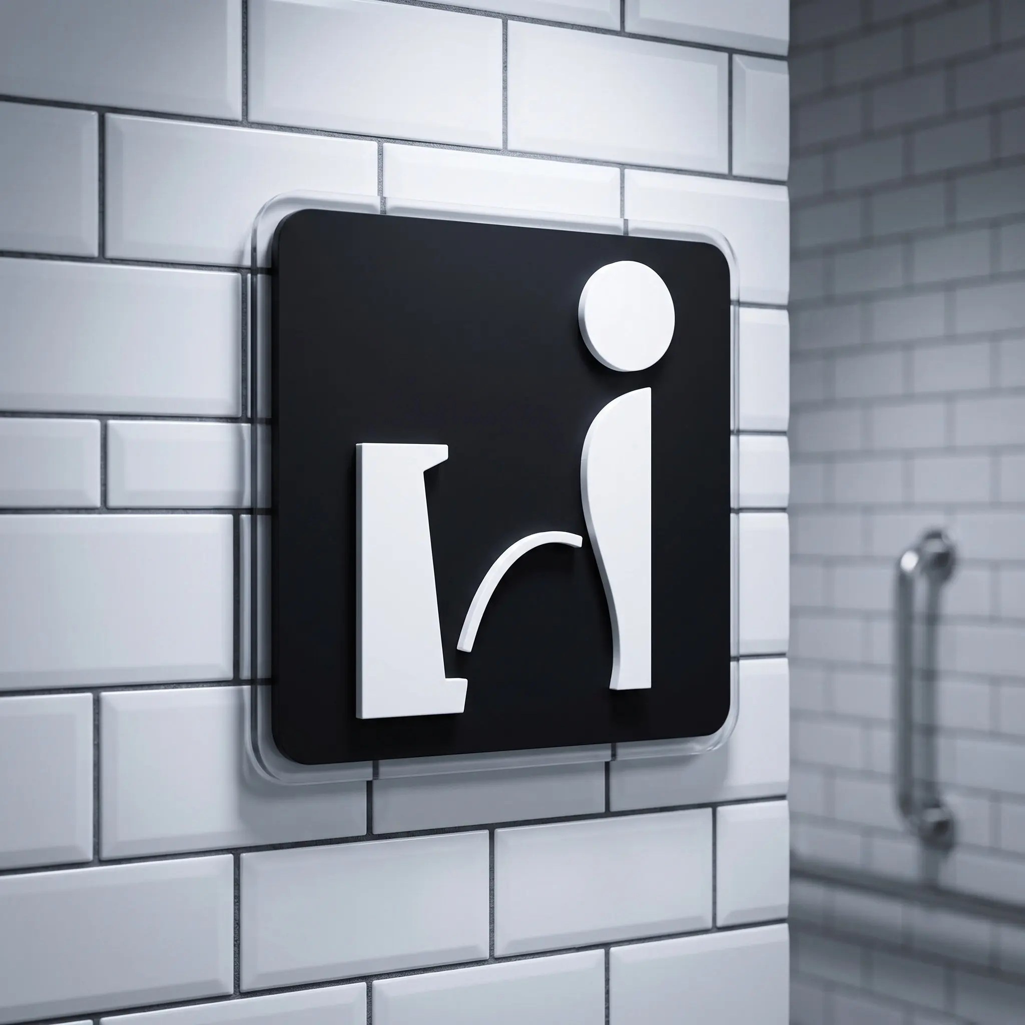 Self Adhesive Acrylic Toilet Sign Mens Bathroom Wall Art Wc Urinal Sign Modern Door Decoration Hotel Office Restaurant