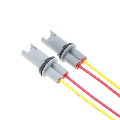Imagen 2 del producto Adaptador de casquillo de bombilla T10, accesorios de conector de soporte de lámpara de luz de coche de 2 cables, 2 uds.