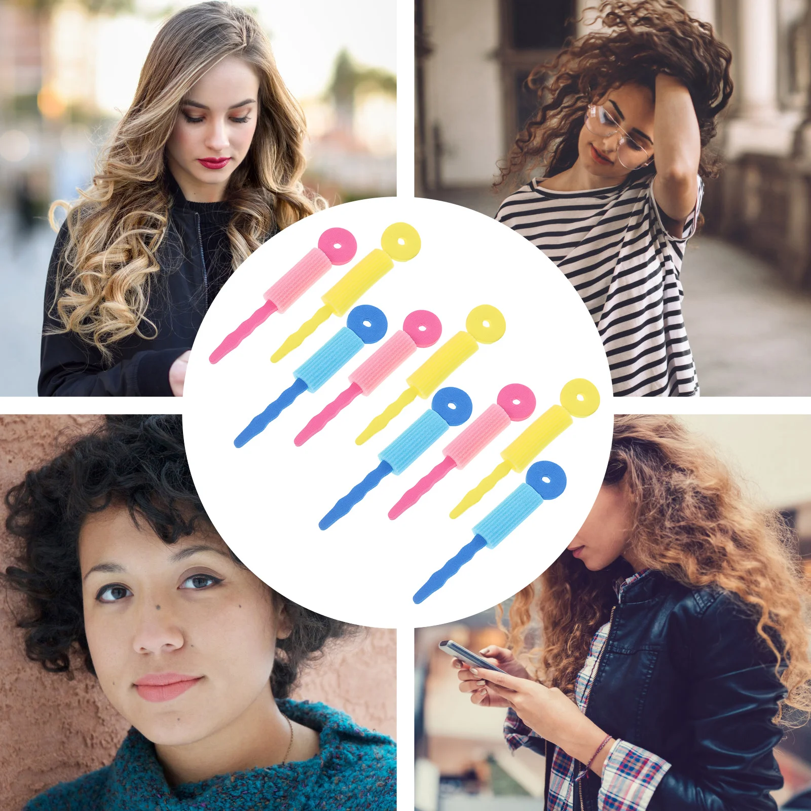 

9Pcs Sponge Hair Rollers for Long Hair Easy to Operate No Heat Damage Portable Lightweight Styling Tool for Anytime