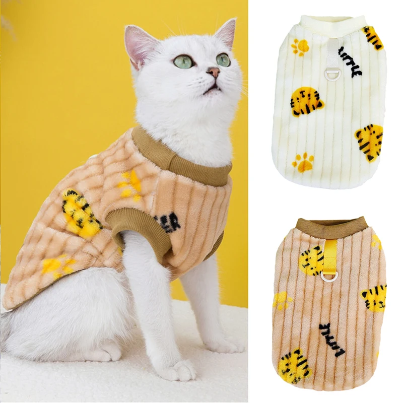 Korean Style Sphynx Cat Sweater with Buckle Winter Warm Pet Clothes for Cats Gotas Garfield Persian Pullovers mascotas Clothing