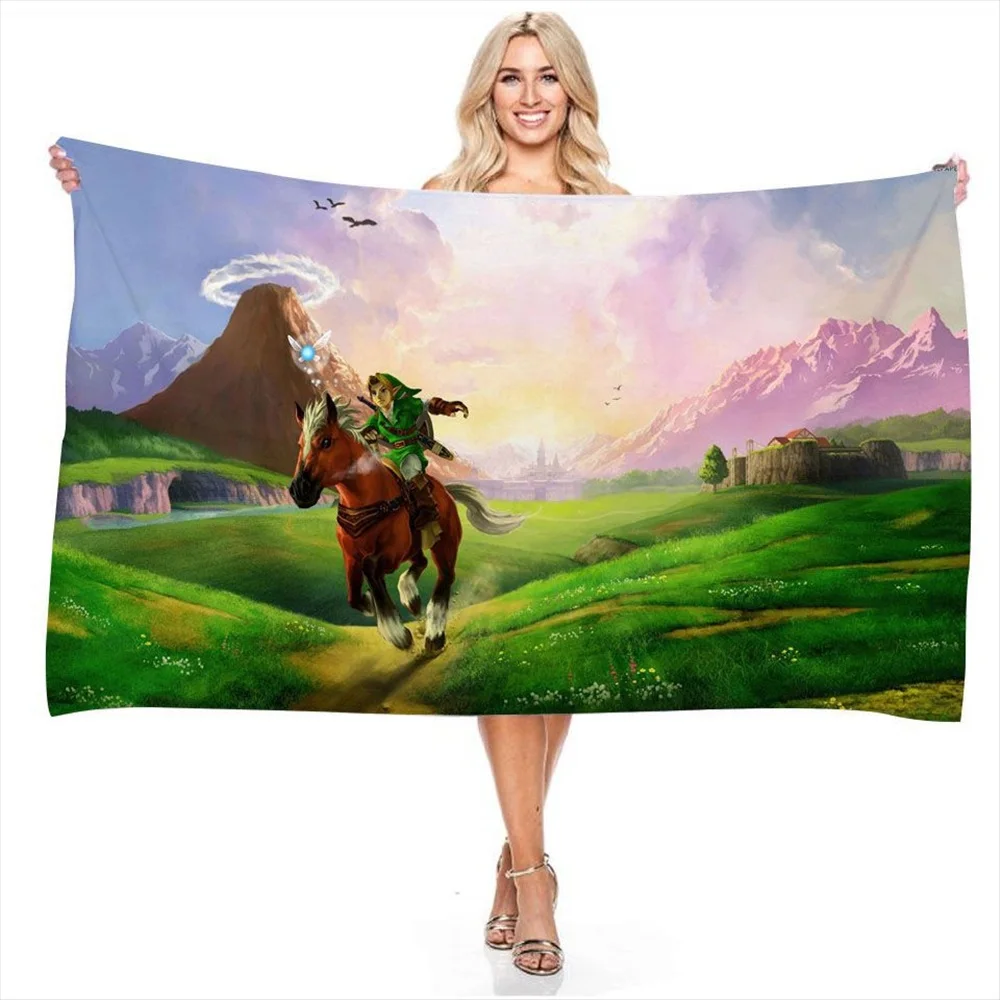 Link Zelda Toalha De Banho De Secagem Rápida, Tapete De Microfibra Macio, Toalha De Retângulo Grande, Presentes Kids, Toalha De Praia T6652