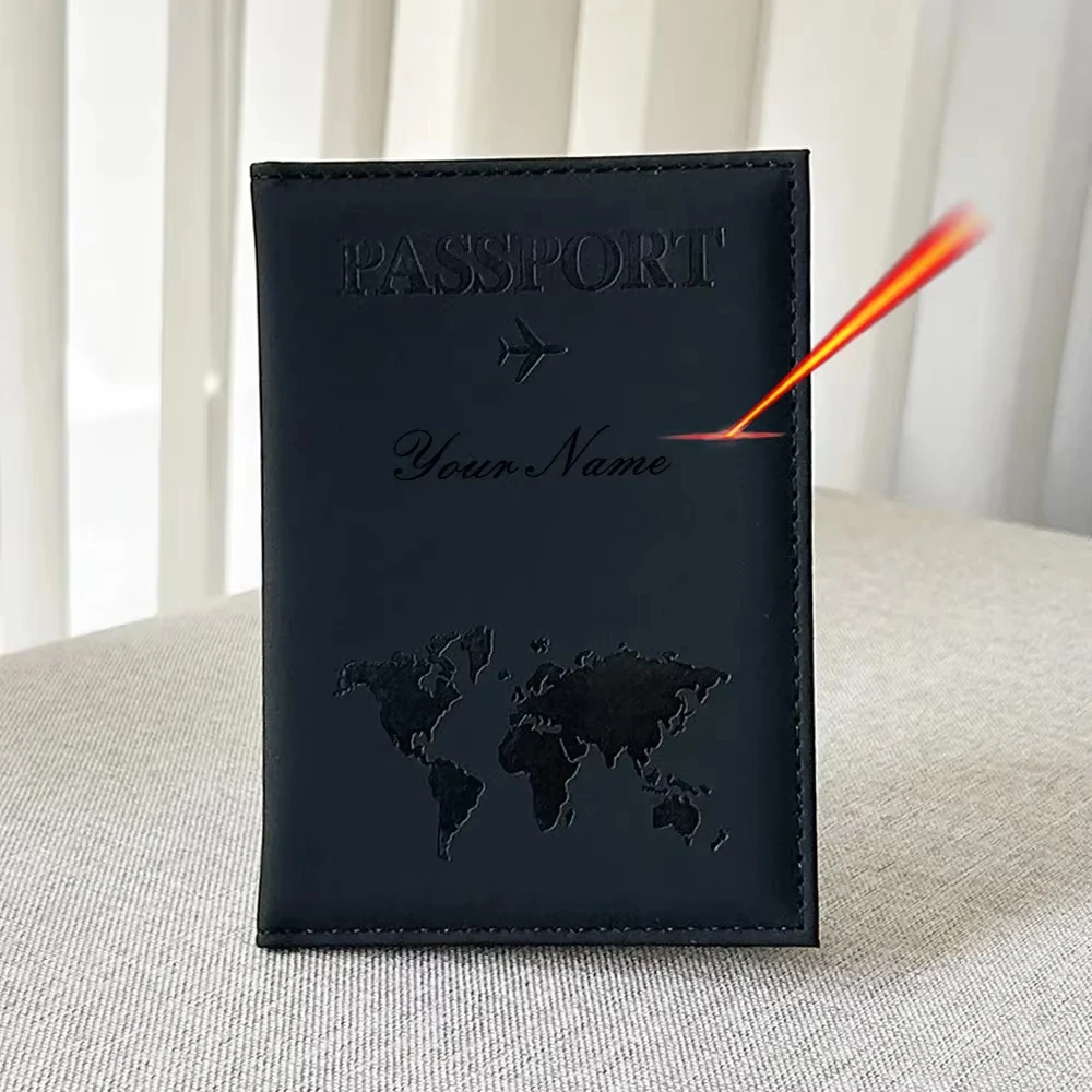 Customized EU European Union Passport Cover Couple Map Passport Book Covers Women Travel Personalised Wedding Drop Shipping view 6