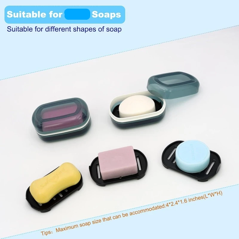 Bar Soap Holder, Portable Soap Case, for Traveling, Camping, Gym, Bathroom (Blue Style-1)