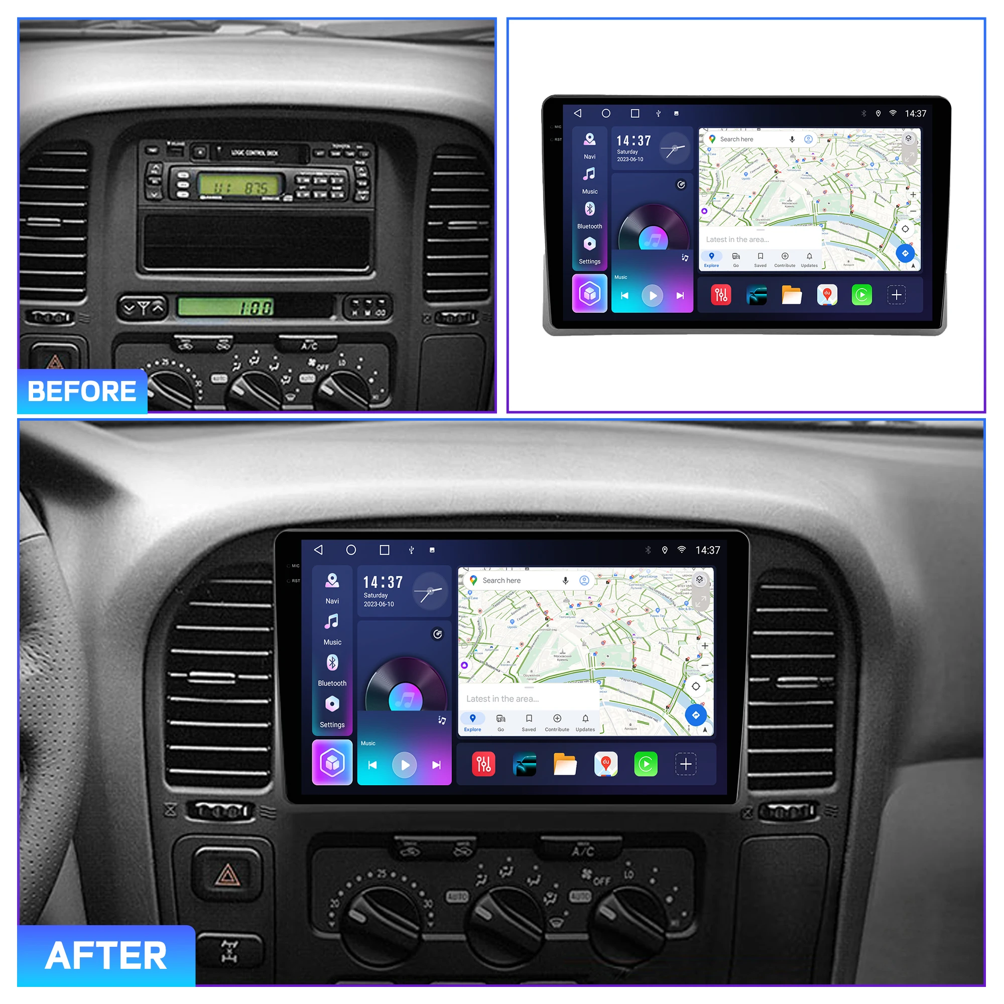Penhui Android Car DVD Player Screen for Toyota Innova 2 2015 - 2022 LHD Audio Video 2 Din DSP  Bluetooth  Carplay