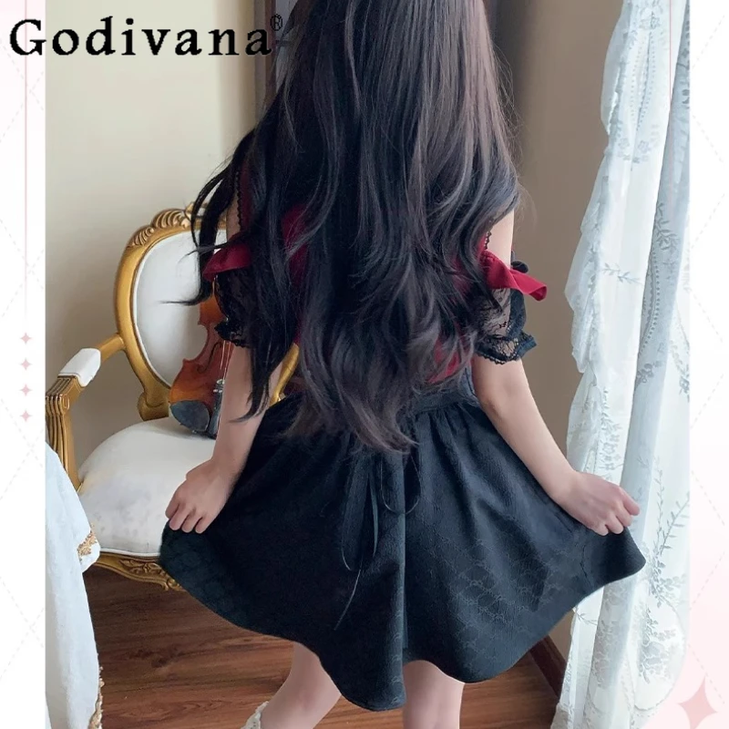 Conjunto de camisa y falda con hombros descubiertos para mujer, Top de subcultura de diseño Original, traje de dos piezas, conjunto producido en masa de estilo japonés