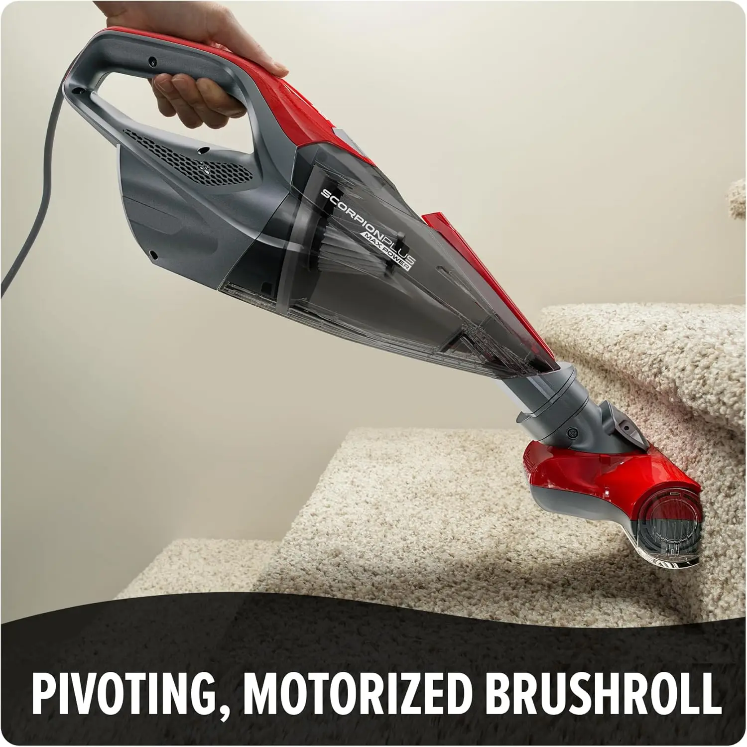

Handheld Vacuum Cleaner, Powerful Suction, Lightweight, Includes Pivoting Stair and Upholstery Tool, Hose and Dusting Brush