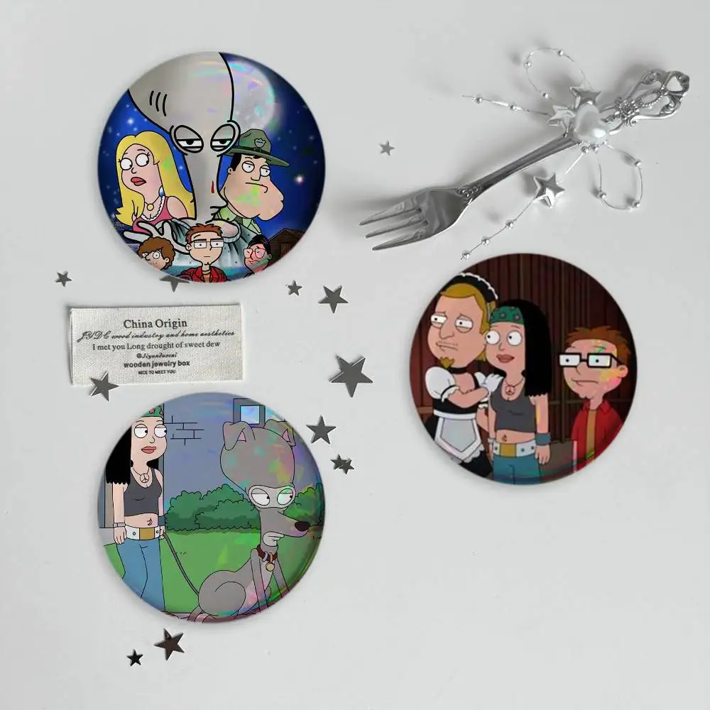 Cartoon A-American Dad Brooches Cartoon Badge Pins Backpack Hat Accessories Friend Gift