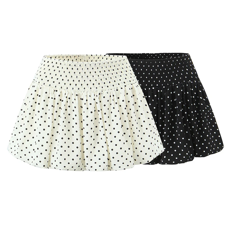 YENKYE American Retro Elastic Waist Polka Dot Mini Skirt Women Holiday Summer Short Bud Skirts Y2K New 2025