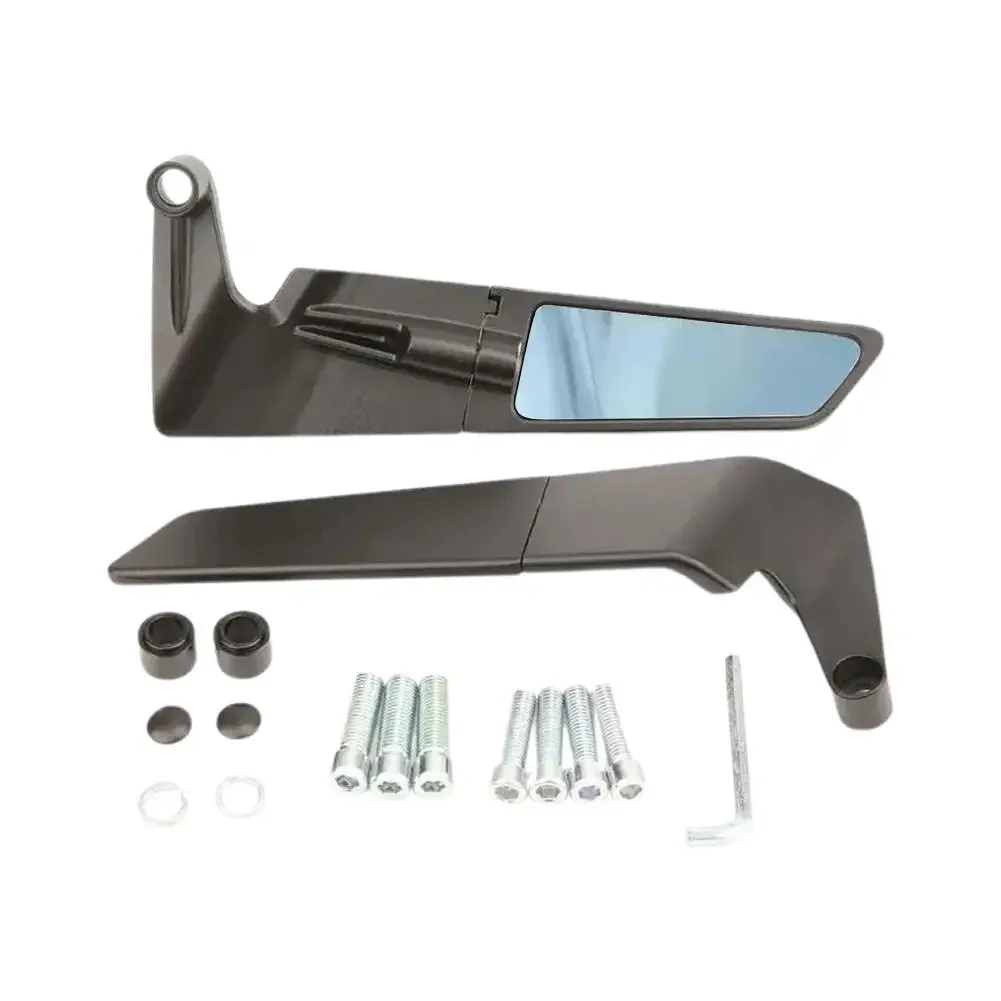 Rétroviseurs de moto pour YAMAHA MT03 MT07 MT09 MT10 XMAX KTM BMW S1000R, Kits de rétroviseurs à ailes furtives pour rotation des rétroviseurs réglables