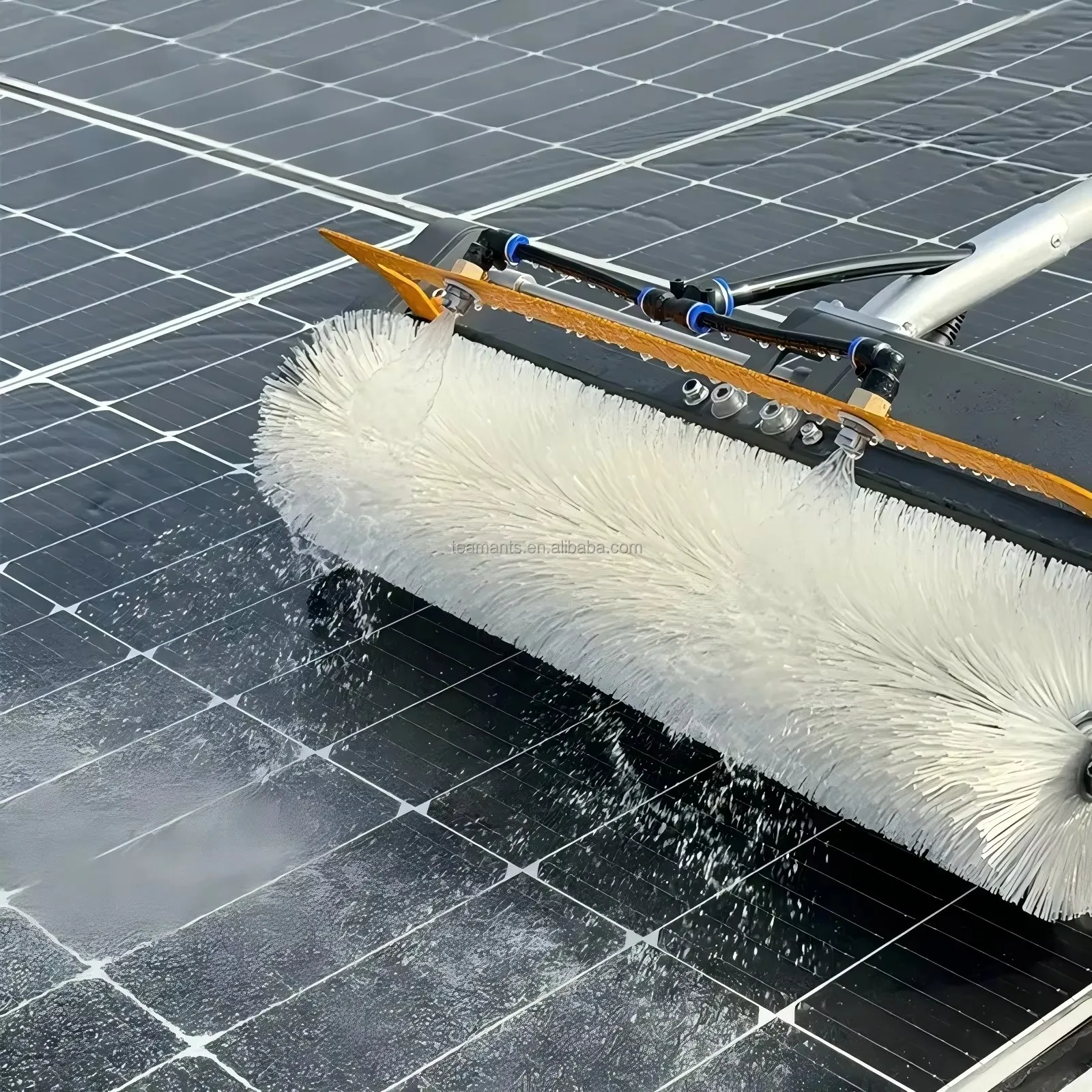 No Damage Solar Panel Cleaning Rotating Brush With Quick-Change System Water Pump Pressure Washer