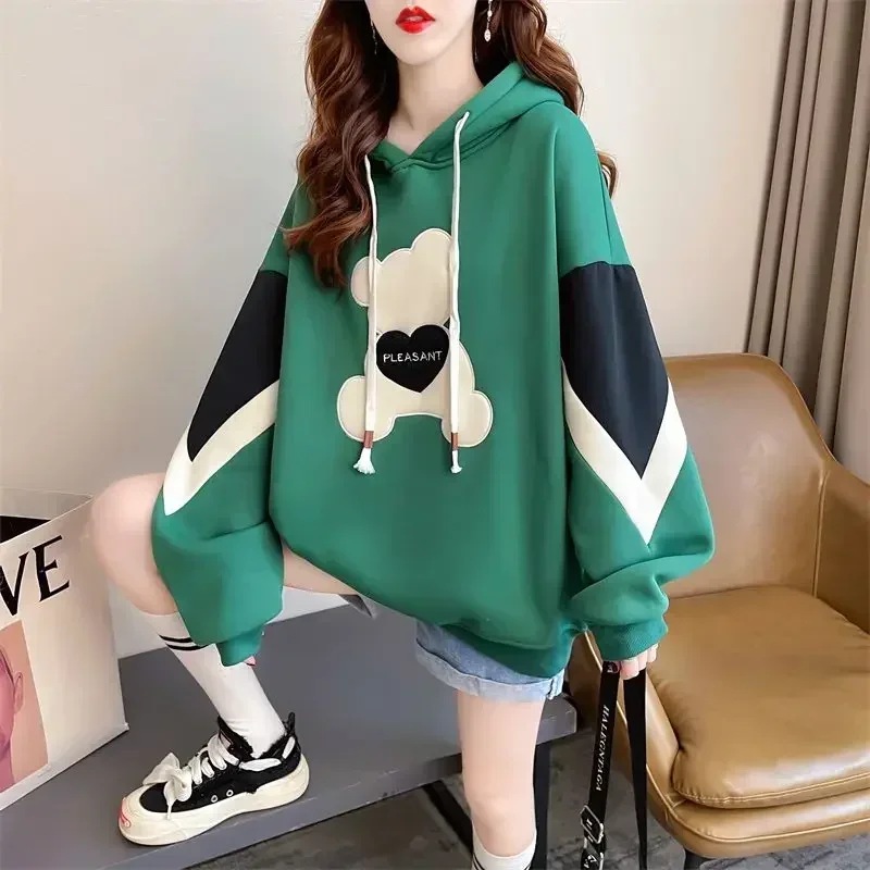 Hoodies Spring and Autumn Long Sleeve Kawaii Hooded Sweatshirt for Women Cute Youthful Clothes 2000s Novelty Designer Woman Tops