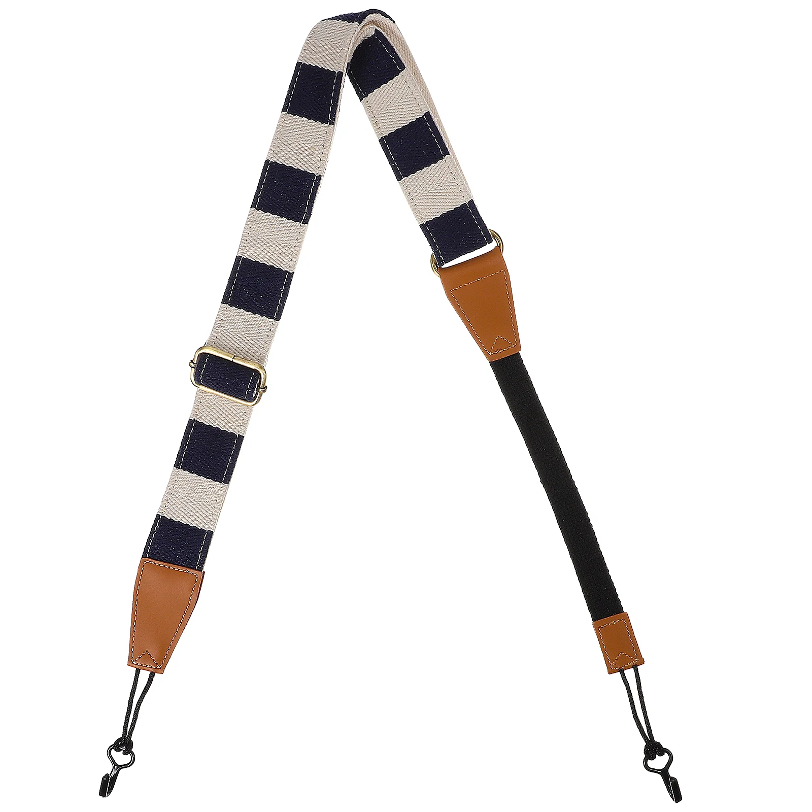 

Lattice Cotton and Linen Ukulele Strap Sapphire Plaid Nail-free Style Vintage Guitar Crossbody