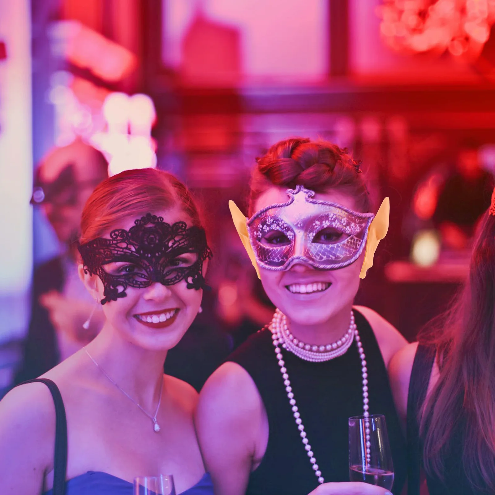 زوج واحد من آذان مدببة ناعمة من الأذنين الصناعية لحفلات التنكرية وإكسسوارات الهالوين التنكرية للاستخدام متعدد الاستخدامات لجميع الأعمار