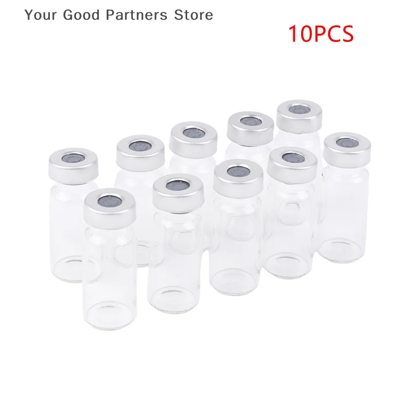 

10 Pack 5/10/20ml Sealed Sample Vials Transparent Glass Vials With Self Healing Injection Port
