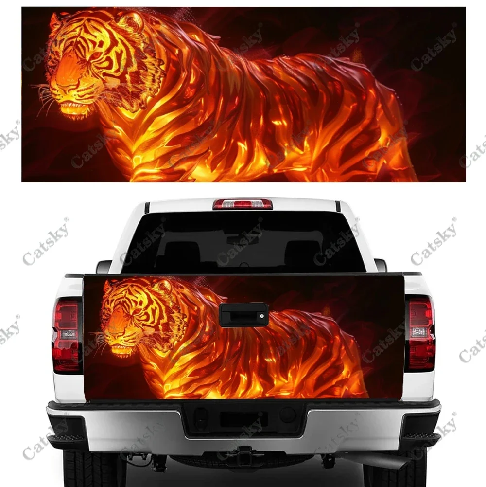 

Автомобильные аксессуары Walking Flame Tiger, защита багажника, Vinly Wrap, наклейка, наклейка, авто капот, крышка двигателя для внедорожника, пикапа