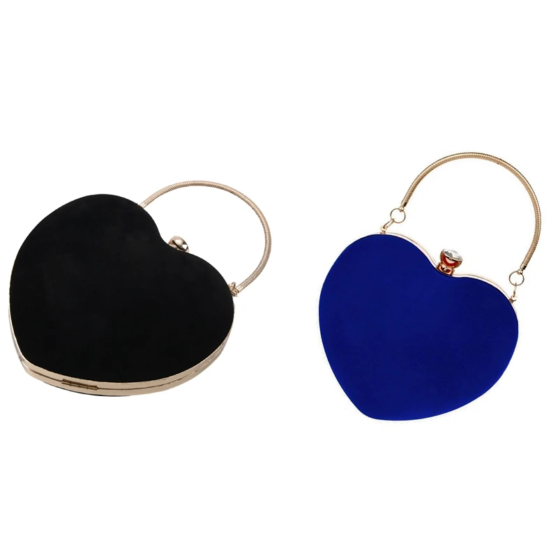 

1 Pcs Heart Shaped Diamonds Women Evening Bags & 1 Pcs Heart Shape Clutch Bag Messenger Shoulder Handbag