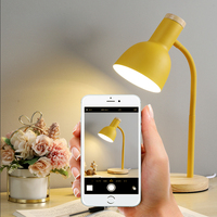 Creative Wooden Art Iron LED Hose Folding Nordic Desk Lamp Eye Protection Reading Table Lamp Living Room Bedroom Home Decor