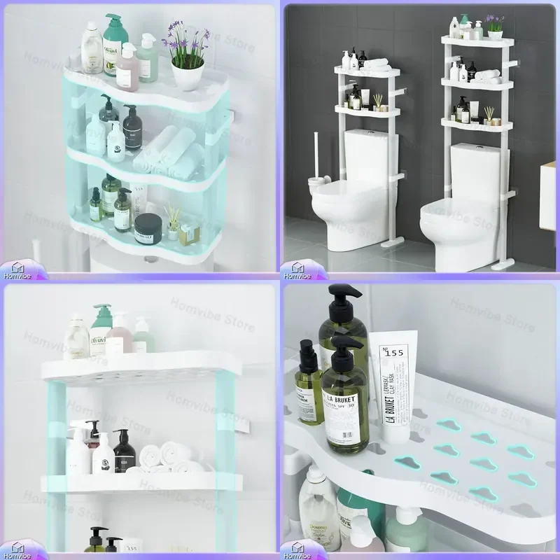 Bathroom Storage Rack Over Toilet Shelf Floor Standing Organizer Space Saving Holder for Bathroom Essentials Home Furniture