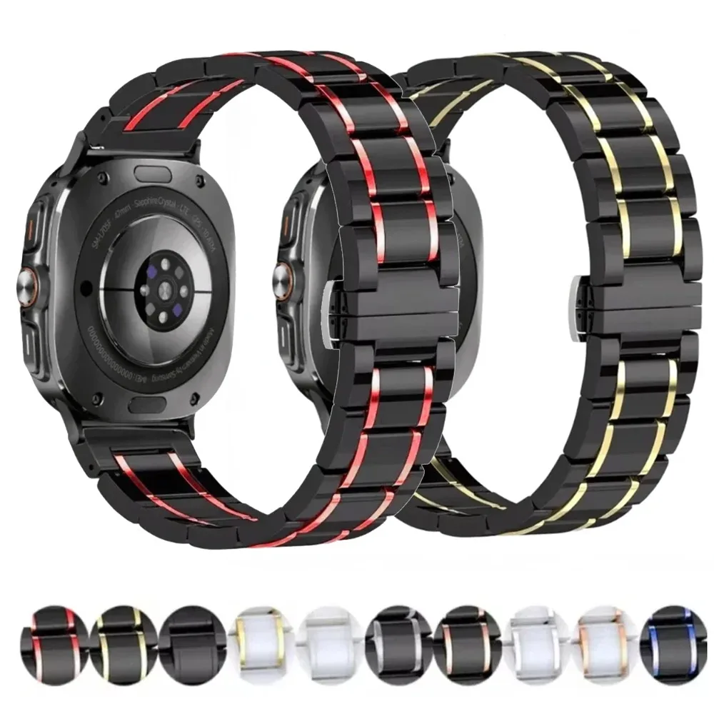 Keramik-Metallband für Samsung Galaxy Watch 8–7 Ultra 47 mm Smartwatch, bequemes Band für Galaxy Watch 8 Classic 46 mm Armband