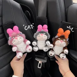 New Three-colour Car Seat Belt Shoulder Pad Cute Cat Doll Vehicle-mounted Cartoon Seat Belt Decoration Universal Car Accessories