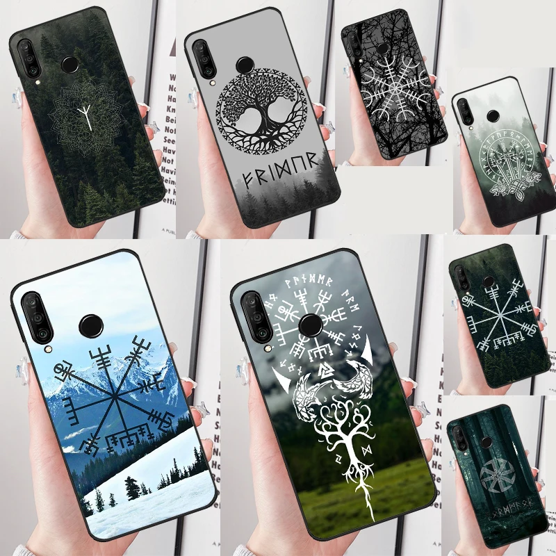 Forest Nordic Runes Case For Huawei Mate 60 Pro P60 P40 P30 Lite Nova 5T 3i 8i 11i Nova 9 10 SE Y60 Y61 Y70 Y90