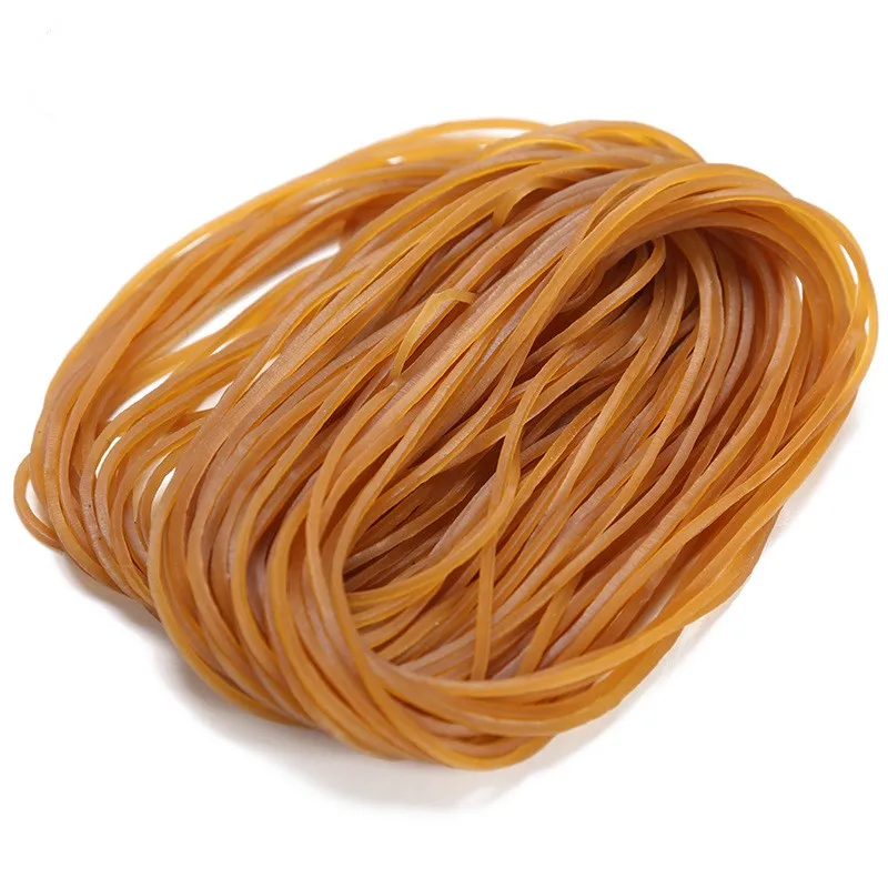 100/200 Stück Gummiband für den täglichen Gebrauch im Büro, 70 x 1,4 mm, gelbe Gummibänder, hohe Elastizität, Verpackungszubehör – Detail 2