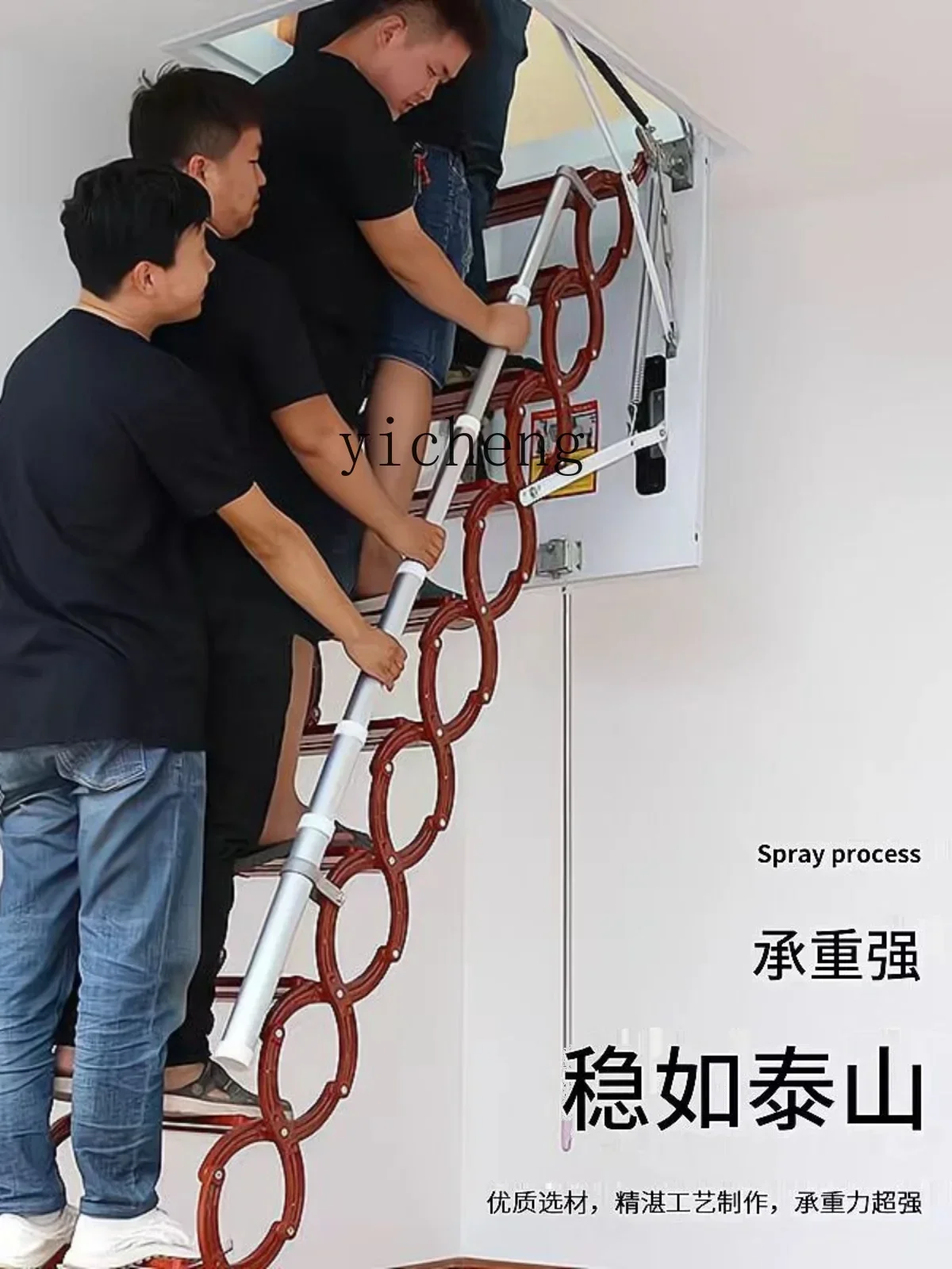 telescopic staircase loft invisible elevator household folding duplex villa telescopic staircase