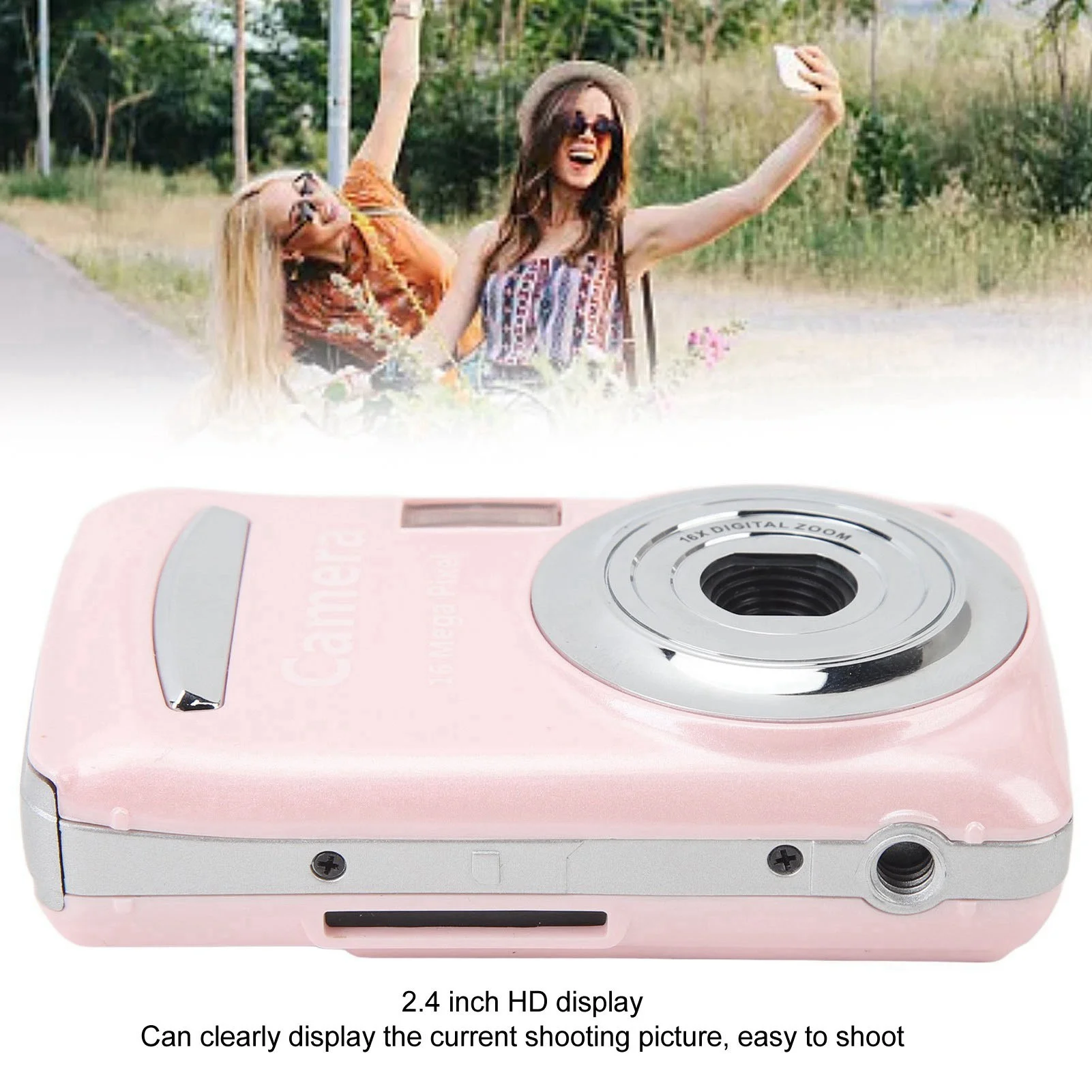 Compact Camera 2.4 In Portable Camera 16X Digital Zoom 1080P 16MP Auto Focus Digital Camera for Photography Video Travel Camera