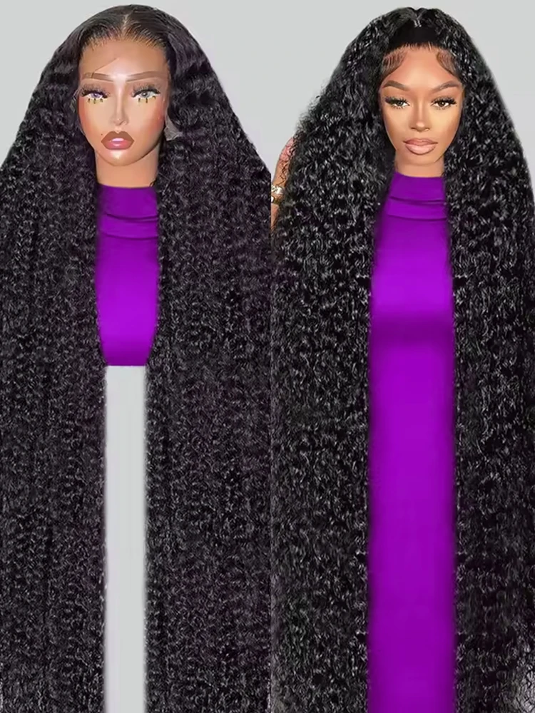 

40 50 Inch Deep Wave Frontal Wig 300 High Density 13x4 13x6 HD Water Curly Lace Front Human Hair Wigs For Women 7x5 Glueless Wig