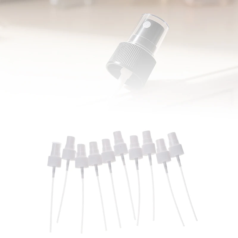 หัวฉีดสเปรย์แบบพกพา 10 ชิ้น สำหรับขวดสเปรย์ หัวปั๊มน้ำหอมแบบพ่นละอองละเอียด หัวฉีดแบบเติมได้ ขนาด 18/20/24 มม.