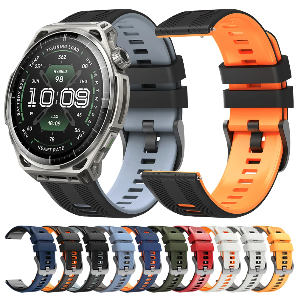 Silicone Strap For AMAZFIT BALANCE 3 2/GTR 4 3 2 2e/BIP Max/Active Max 48mm Sport Replacement 22mm Watchband For HUAWEI GT 6 Pro